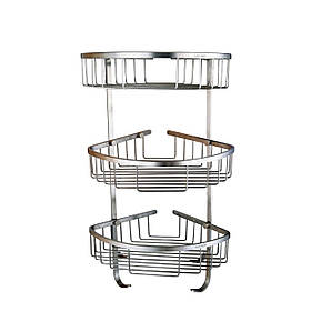 Поличка в душову SS8477-кутова Потрійна НЕРЖ-SUS304-(200*200*600мм)-(Globus Lux) Baumar - Завжди Вчасно