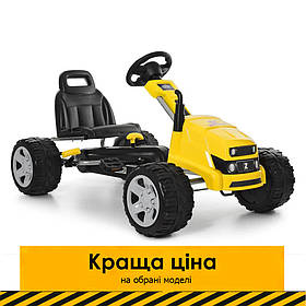 Дитячий карток Bambi kart M 4118-6 Жовтий | Педальна машинка веломобіль