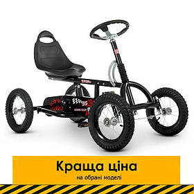 Дитячі картки (надувні колеса) Bambi kart M 1697M-2 Чорний | Педальна машинка веломобіль