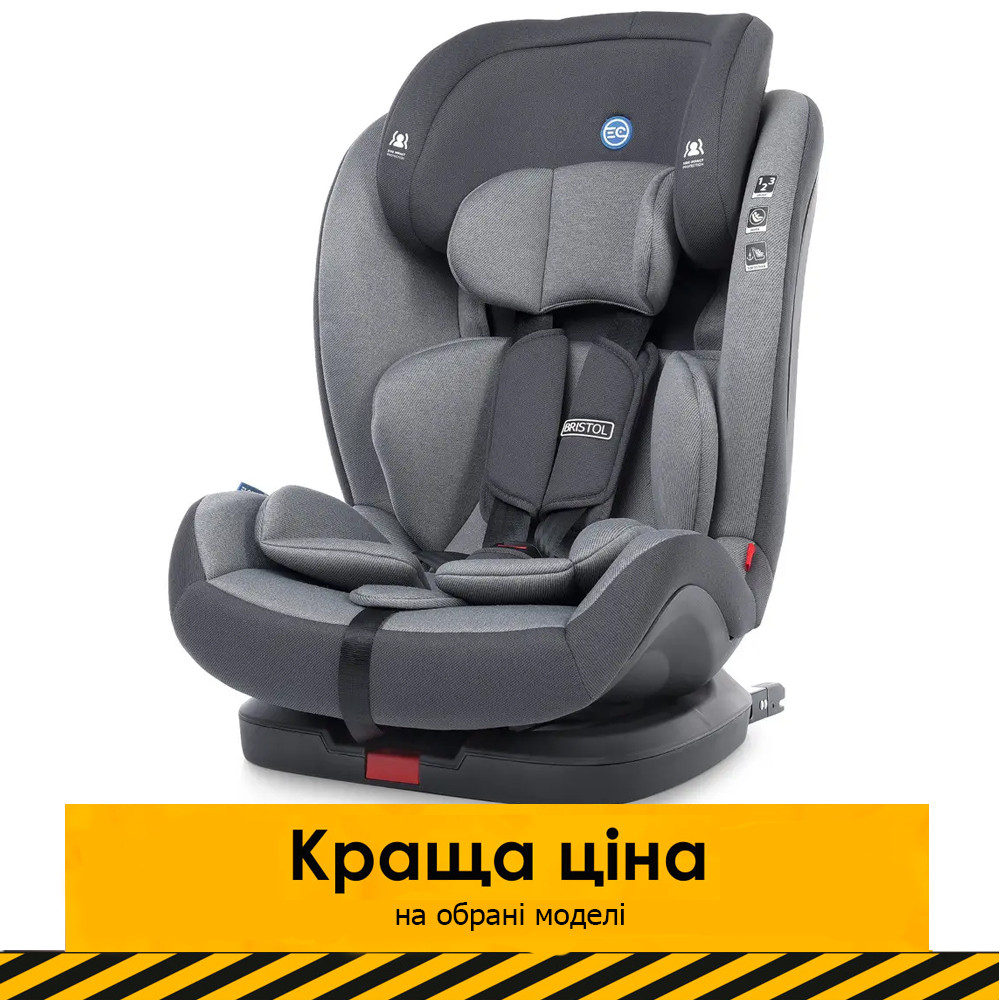 Дитяче автокрісло (група 1-2-3, isofix) El Camino BRISTOL ME 1080-B Royal Gray Сірий