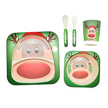 Набір для дітей Eco Frendly Оленятко 5 предметів бамбук (2770-8) з швидкою доставкою по Україні