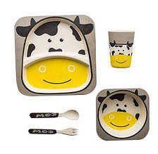 Набір для дітей Eco Frendly Корівка 5 предметів бамбук (2770-5) з швидкою доставкою по Україні