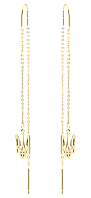 Серьги Xuping TTM Stainless Steel цвет 14К протяжки "Герб Украины"