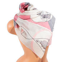 Женский шелковый шарф розовый с серым ETERNO DS-21038-2