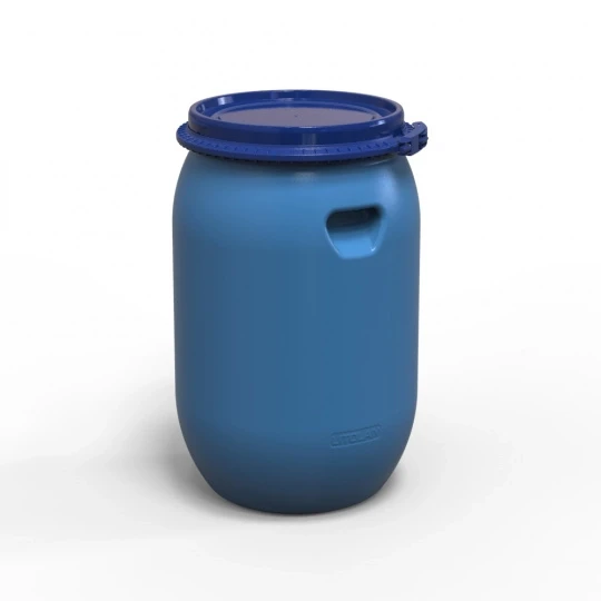 Eu-PL Бочка харч 60л (37см) 3-х шар. з пластик хомут + засувка, синя 002095