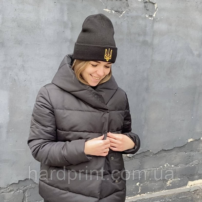 Шапка. Тепла шапка з вишивкою. Герб. Тризуб