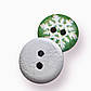 Ґудзики дерев'яні з принтом Сніжинка круглі 15 мм 30 шт. Різнокольоровий, фото 3