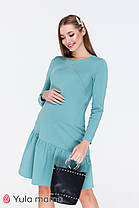 Чарівна тепла трикотажна сукня А-силуету з воланами для вагітних та годуючих, розмір від XS до XL, фото 3
