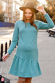 Чарівна тепла трикотажна сукня А-силуету з воланами для вагітних та годуючих, розмір від XS до XL