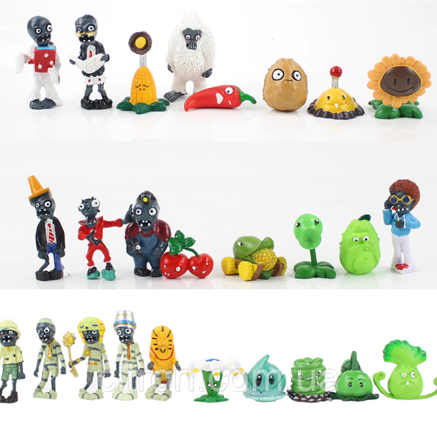 Іграшки Рослини проти зомбі 26 фігурок Набір Plants vs zombies