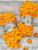 Нитки в'язальні Alize Puffy. 100 г. 9 м. Колір оранжевий 336