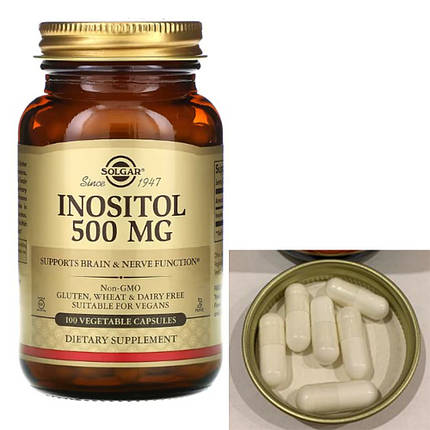 Інозитол Solgar Inositol 500 мг 100 капсул, фото 3