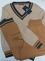 Костюм жіночий в'язаний зі штанами на манжетах Park Karon 214149 size M\L (бежево-білий), фото 2