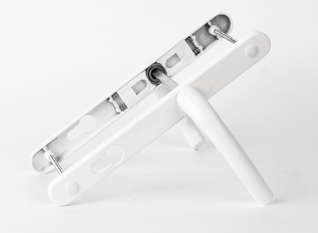 Ручка на планці "Hermes" DHS 25/85/208 мм Ral 9016 біла підпружинена