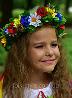 Український віночок з квітами та стрічками №2