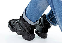 Зимові Кросівки Adidas Yeezy 500 Hight Winter black / Адидас ізі 500 високі Зима Хутро Чорні, фото 5