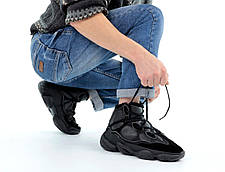 Зимові Кросівки Adidas Yeezy 500 Hight Winter black / Адидас ізі 500 високі Зима Хутро Чорні, фото 2