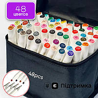Профессиональные маркеры Rich New 48 цветов, набор двусторонних спиртовых маркеров для рисования и скетчинга
