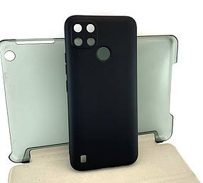 Чохол на Realme C21Y накладка бампер Soft Case Full силіконовий чорний із велюром