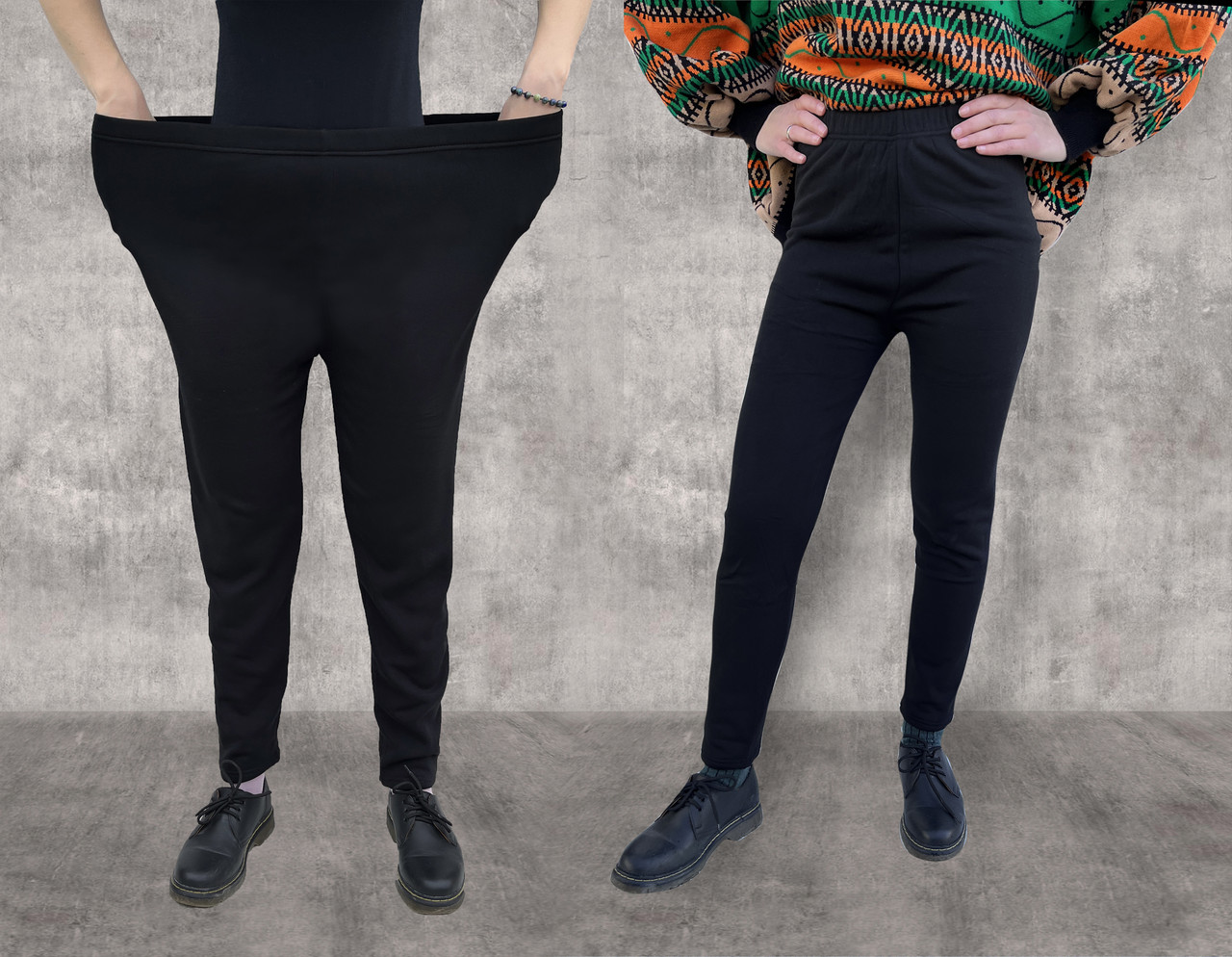 Лосини жіночі теплі на хутрі Легінси зимові у великих розмірах (Польща) Розмір L-XL