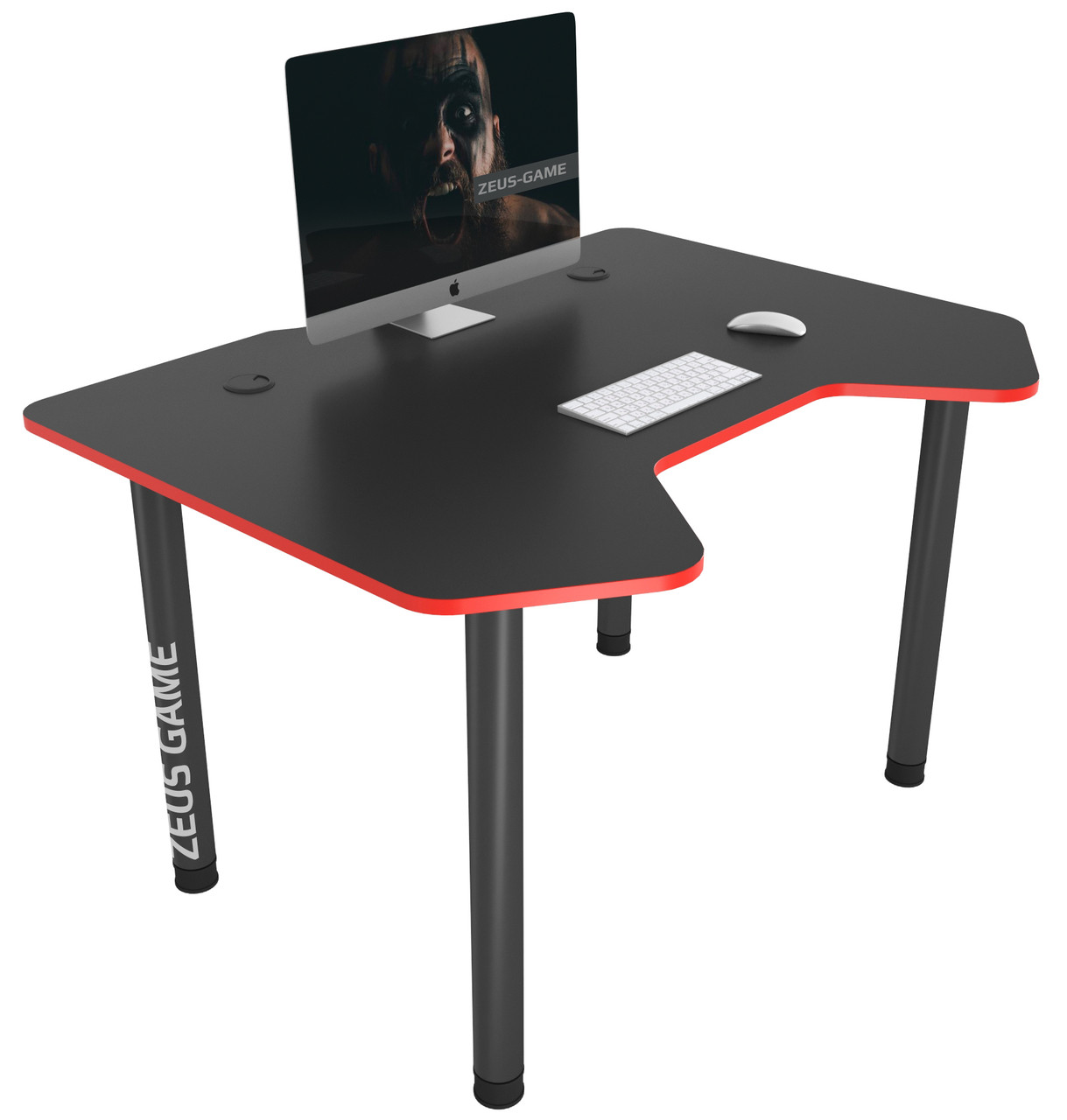 Геймерський стіл ZEUS  Pixel ,колір чорний-червоний