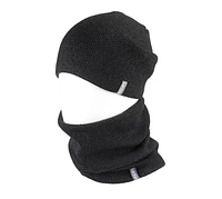 Зимний мужской комплект шапка и бафф черный, хомут теплый универсальный