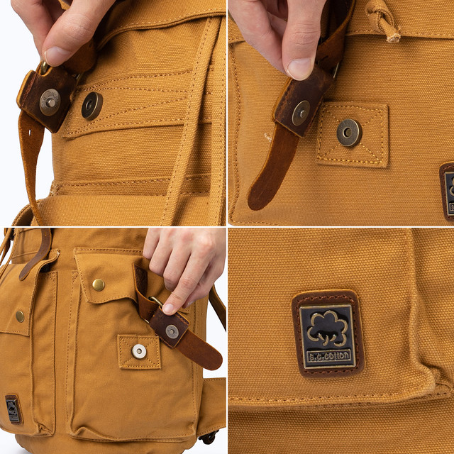 Фото чоловічого вінтажного рюкзака мілітарі канвас холст Фото чоловічого вінтажного рюкзака мілітарі канвас холст