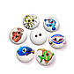 Ґудзики дерев'яні з принтом Морські мешканці круглі 20 мм 15 шт. Різнокольоровий, фото 2