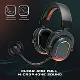 Fifine H6 USB-навушники зі знімним мікрофоном, RGB-підсвіткою — Рожевий, фото 4