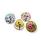 Ґудзики дерев'яні з принтом Природа круглі 20 мм 15 шт. Різнокольоровий, фото 2
