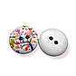 Ґудзики дерев'яні з принтом Природа круглі 20 мм 15 шт. Різнокольоровий, фото 3