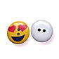 Ґудзики дерев'яні з принтом Смайлики круглі 20 мм 15 шт. Різнокольоровий, фото 3