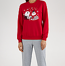 Піжама жіноча НОВОРІЧНА ELLEN WONDER на підчосі штани, кофта 0582/03/01, фото 2