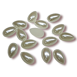 Напівнамистини з перламутром Крапля 25 г 6х8 мм кремовий +-245 шт.