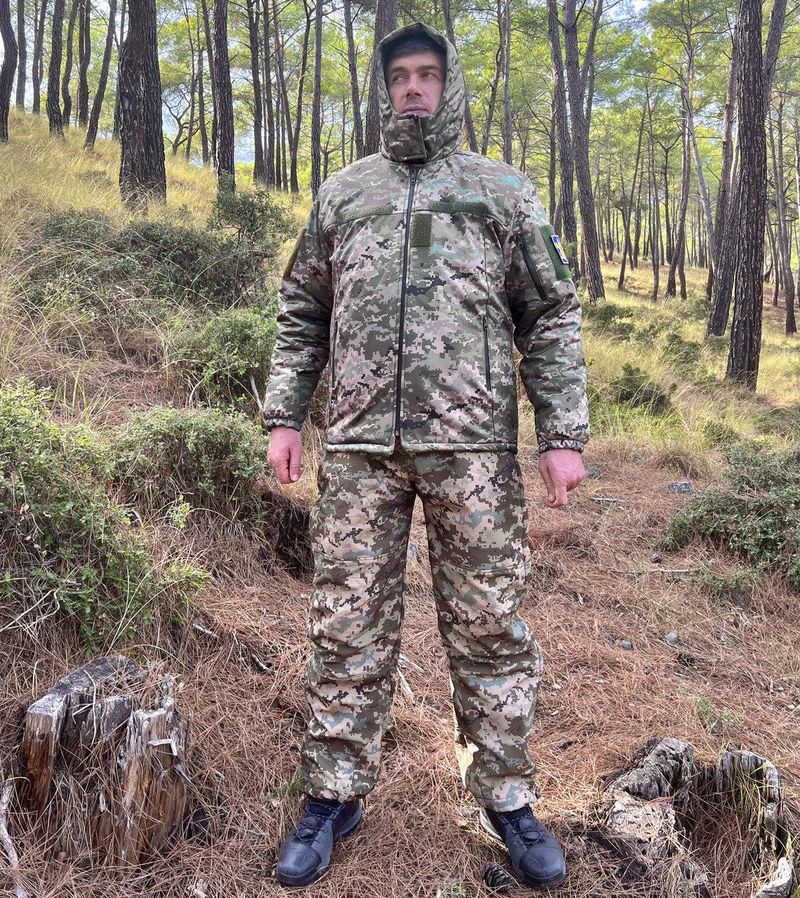 Форма тепла зимова піксель ВСУ SoftShell штани з курткою з вологовідштовхувальним покриттям XL