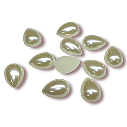 Напівнамистини з перламутром Крапля 25 г 10х14 мм кремовий +-80 шт.
