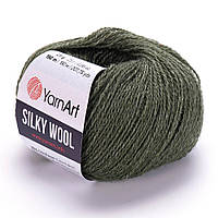 Пряжа Yarnart Silky wool 346 Зеленый (Ярнарт Силки вул) шерсть с шелком