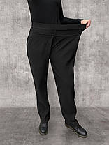 Штани жіночі на хутрі Лосини зимові Ластівка в дуже великих розмірах Чорний, 8XL, фото 3