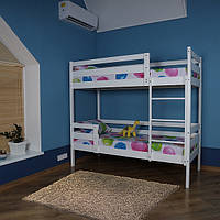 Двоярусне ліжко Babyson-5 біле 80x190 см дерев'яне дитяче