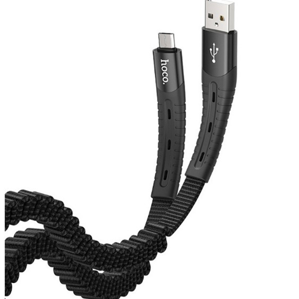 Data-кабель Hoco U78 Super Strong Elasticity Micro-USB 1,2м, Black, фото 1