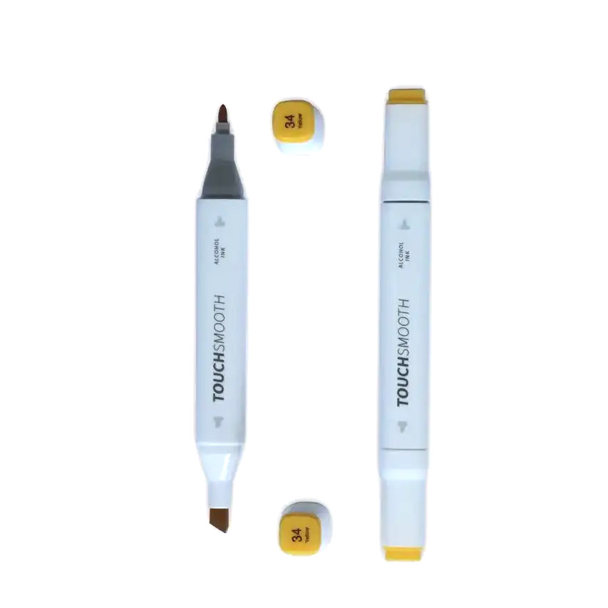 Маркер двусторонній Tuch Smooth для скетчінгу і малювання №34 Yellow, фото 1