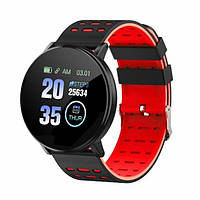 Смарт часы Smart Watch 119 Plus-фитнес браслет с тонометром, пульсометром и шагомером красные