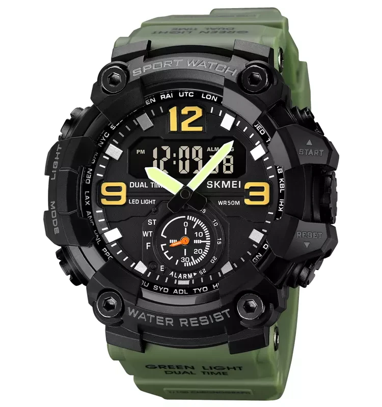Skmei 1965 зелений чоловічий спортивний годинник