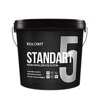 Краска интерьерная латексная KOLORIT STANDART 5 (КОЛОРИТ СТАНДАРТ) 0.9л, белая