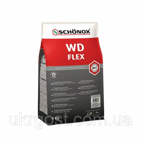 Фуга Затирка для швів Цементна Еластична SCHONOX WD Flex Білий 5 кг (582582)
