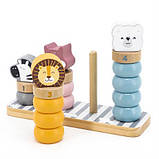 Дерев'яний сортер-пірамідка Viga Toys Звірі, фото 4