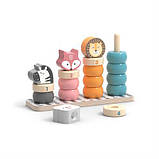 Дерев'яний сортер-пірамідка Viga Toys Звірі, фото 5