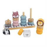 Дерев'яний сортер-пірамідка Viga Toys Звірі, фото 6