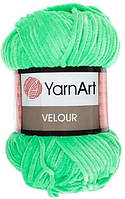 Пряжа для в'язання YarnArt Velour. 100 г. 170 м. Колір — салатовий 861