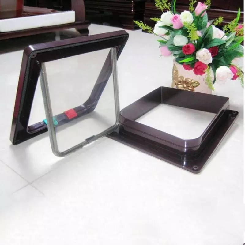 Дверцята двосторонні для котів і собак. Коричнева  розмір M (19,8х19х5,5см), фото 1